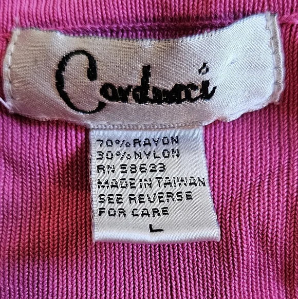 Carducci Pink V-Neck Sequin Embellished Women's Knit Top - Picture 2 of 4